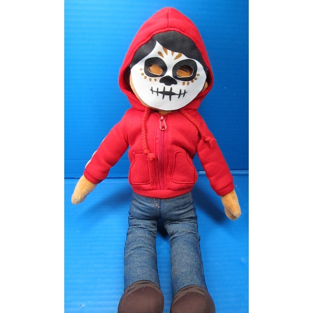 Disney Parks Pixar Coco Miguel Plush Stuffed Toy day of the dead hoodie 18"